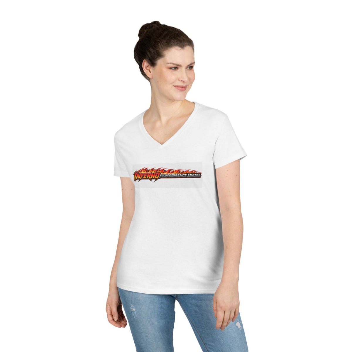 Inferno Racing Ladies' V-Neck T-Shirt — Motorsport Logo Tee
