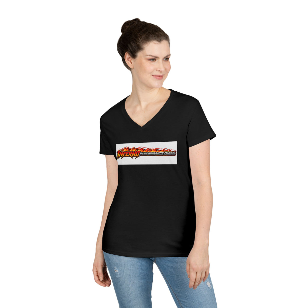 Inferno Racing Ladies' V-Neck T-Shirt — Motorsport Logo Tee